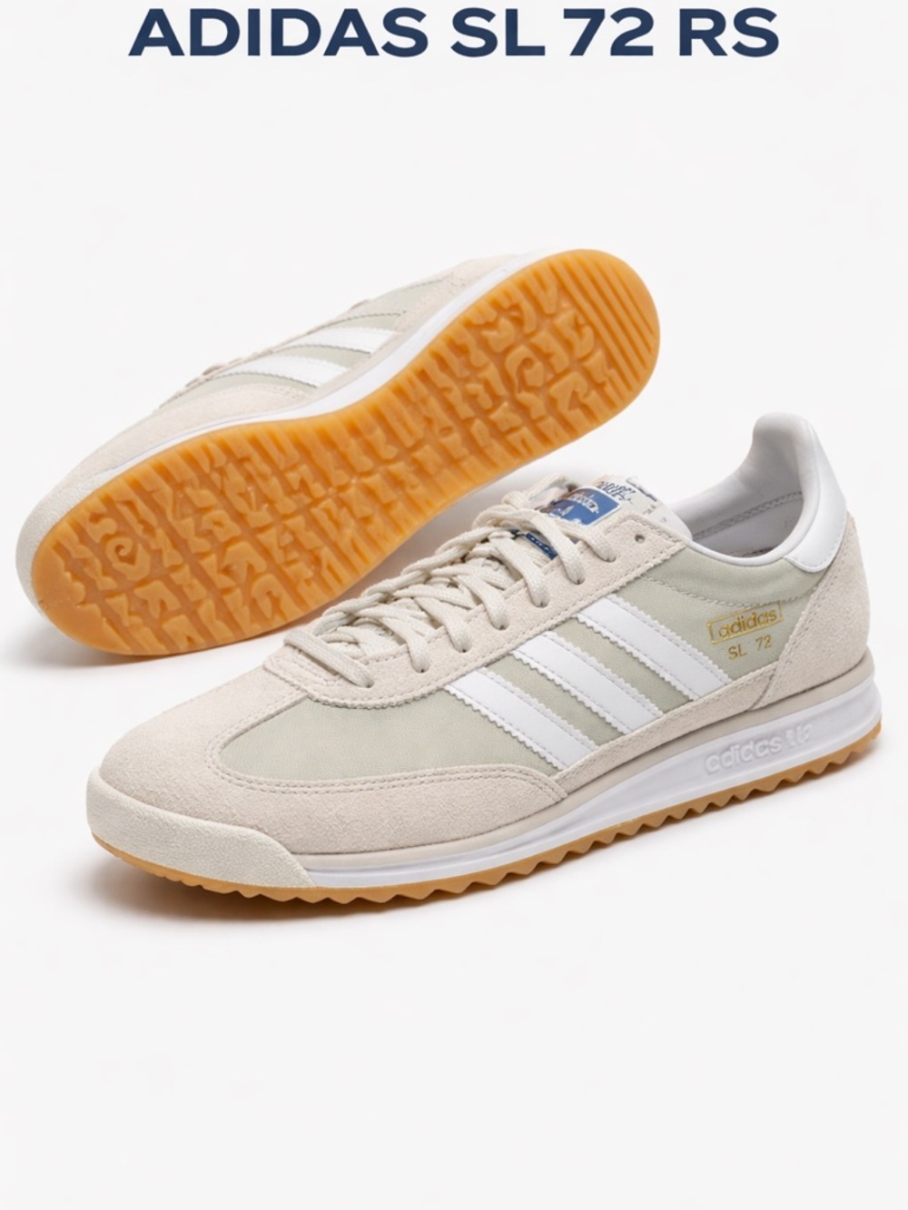 Adidas SL 72 RS Sneakers – Men’s 8.5 Lightweight – Light Grey & White – NIB